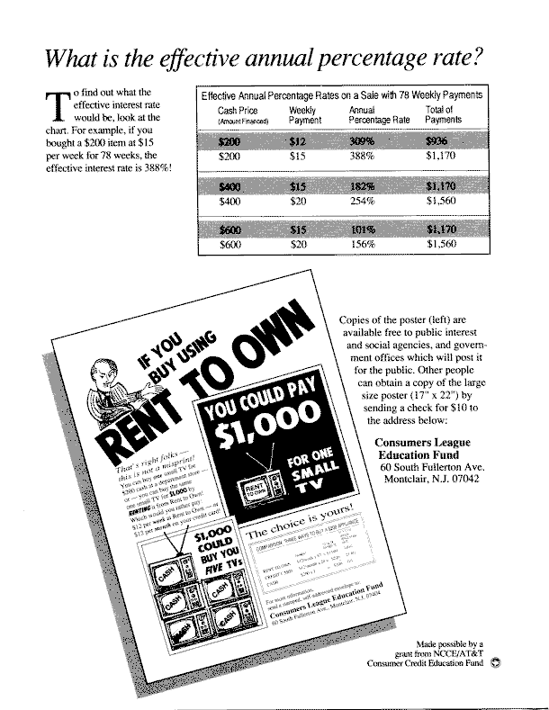 What is the annual percentage rate?  Preview of Poster for social agencies.